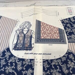 Daisy Kingdom Family Memories Picture Vest Fabric Panel Adult Sizes 8-22 DIY